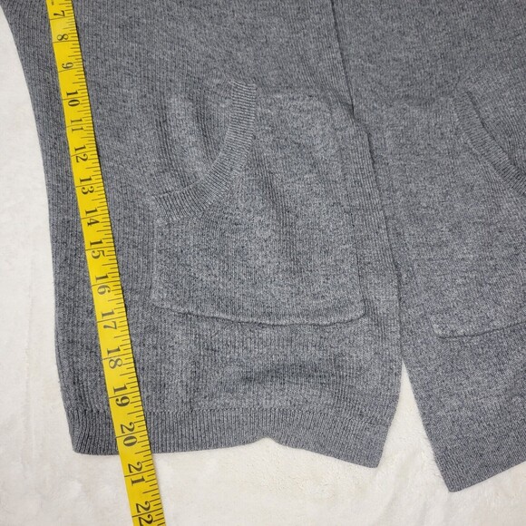 Cozy Lululemon Cabin Yogi hooded Wrap Heathered Gray with pockets open cardigan - Picture 7 of 14
